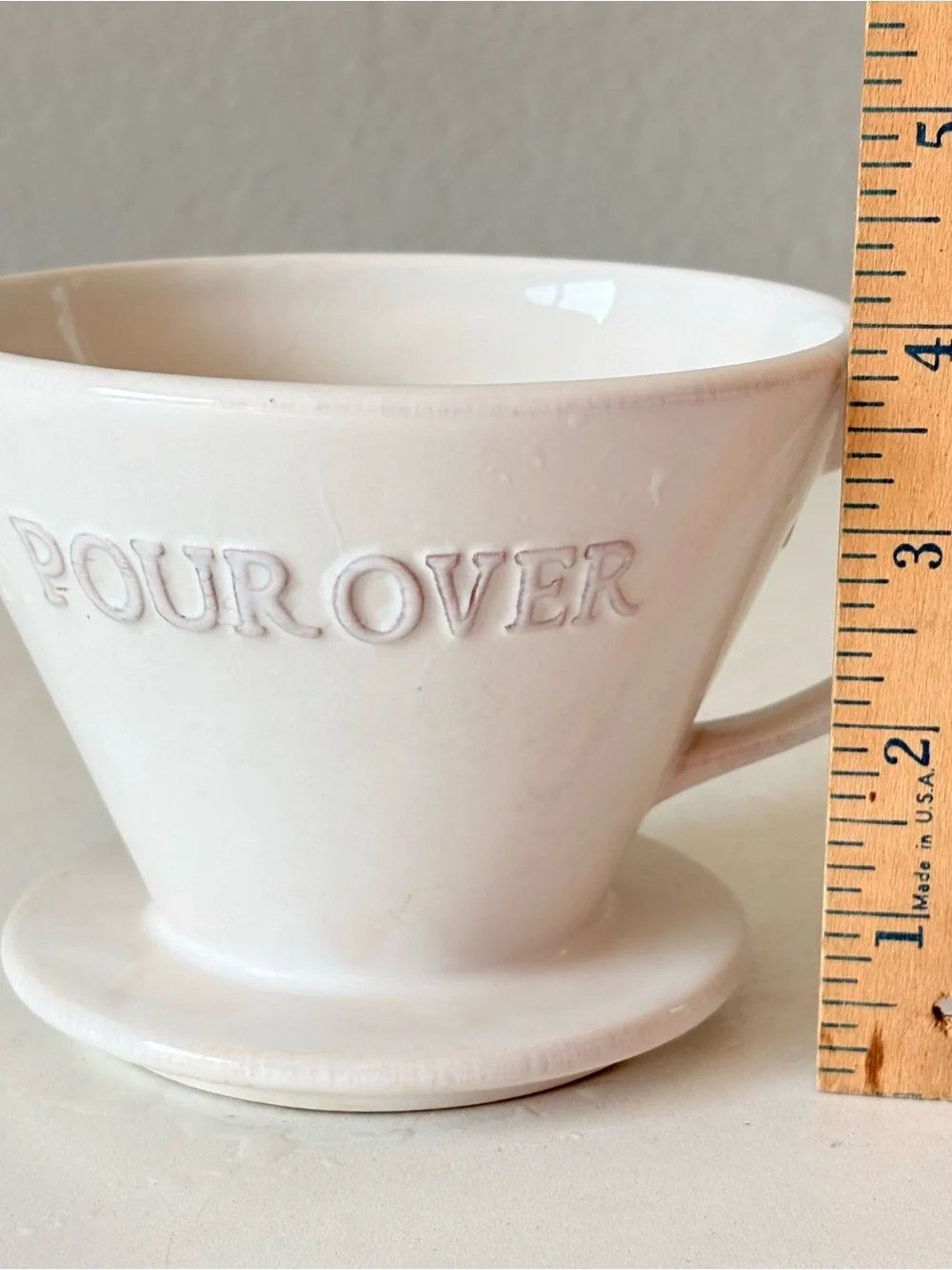 Pottery Barn White Ceramic Coffee Filter Pour Over Brewer Drip Coffeemaker